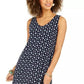 Vestido estampado feminino Style &amp; Co com costas cruzadas, azul marinho, tamanho pequeno