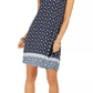 Vestido estampado feminino Style &amp; Co com costas cruzadas, azul marinho, tamanho pequeno