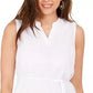 Vestido feminino de algodão texturizado Style &amp; Co, branco, tamanho X-Large