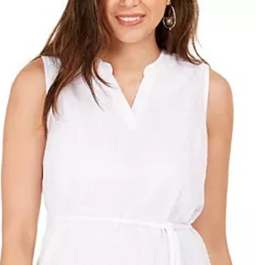 Vestido feminino de algodão texturizado Style &amp; Co, branco, tamanho X-Large