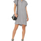 Vestido de camisa feminino estilo &amp; co, de cambraia, alto e baixo, cinza, tamanho extragrande
