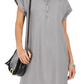 Vestido de camisa feminino estilo &amp; co, de cambraia, alto e baixo, cinza, tamanho extragrande
