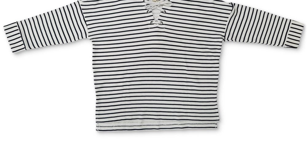 Moletom com capuz listrado feminino Style &amp; Co com cadarço, tamanho médio, azul-marinho