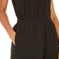 Macacão feminino de algodão com decote halter da INC International Concepts, preto, tamanho médio