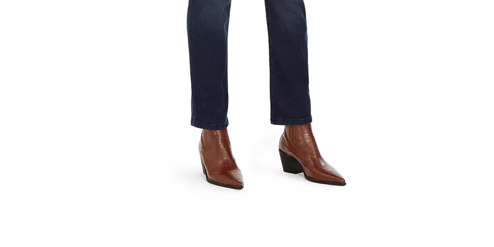 Jeans feminino estilo &amp; co moderno reto cintura média branco tamanho 6