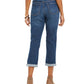 Jeans Curvy Fit Rasgado Girlfriend Feminino Style &amp; Co Turq/Aqua Tamanho 6