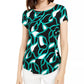 Camiseta Feminina Estampada Alfani Verde Tamanho P
