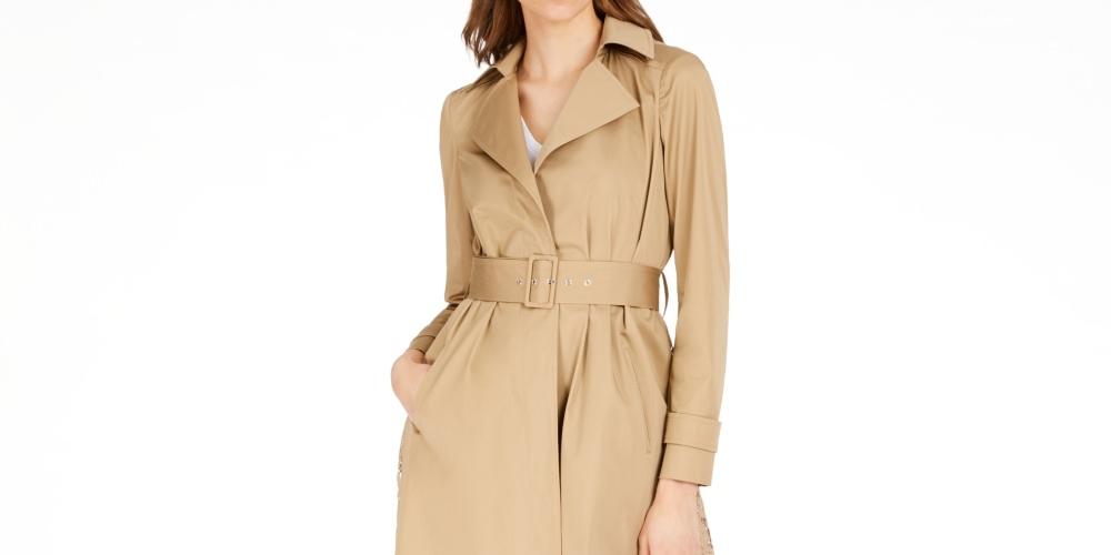 INC International Concepts Casaco longo plus size com renda nas costas, marrom, tamanho 1X