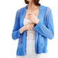 Cardigan feminino Alfani com costura aberta e frente lisa, azul, tamanho extragrande