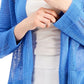 Cardigan feminino Alfani com costura aberta e frente lisa, azul, tamanho extragrande