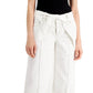 Calça culotte feminina INC International Concepts com amarração na cintura, branca, tamanho 0