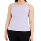 Regata feminina canelada plus size INC International Concepts, roxa, tamanho 3X
