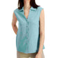 Blusa feminina sem mangas Alfani verde tamanho XX-G