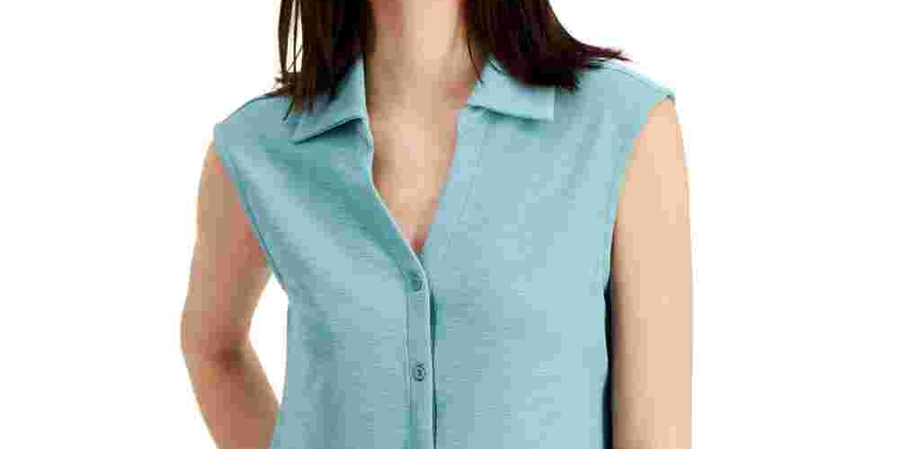 Blusa feminina sem mangas Alfani verde tamanho XX-G