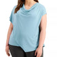 Blusa feminina Alfani plus size com decote drapeado assimétrico, verde, tamanho 1X
