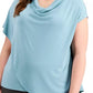 Blusa feminina Alfani plus size com decote drapeado assimétrico, verde, tamanho 1X