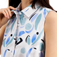 Camisa túnica estampada feminina Alfani, tamanho azul marinho, pequena e média