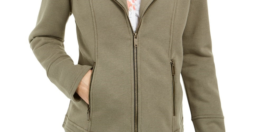 Jaqueta de motociclista feminina Style &amp; Co, verde, tamanho pequeno