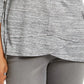 Blusa feminina com decote em V, cinza, tamanho X-S