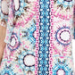 JM Collection Top estampado com tachas feminino, azul marinho, tamanho médio