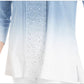 JM Collection Top Feminino com Decote Redondo e Lantejoulas Azul Tamanho Grande