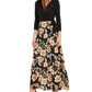 Vestido feminino com saia estampada lateral e amarração INC International Concepts, preto, tamanho 12