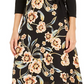 Vestido feminino com saia estampada lateral e amarração INC International Concepts, preto, tamanho 12