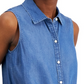 Camisa feminina sem mangas Charter Club de algodão com bainha amarrada, azul, tamanho 18