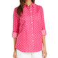 Blusa feminina Charter Club com estampa de bolinhas e mistura de linho, rosa, tamanho pequeno