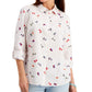 Blusa feminina Charter Club de linho com estampa náutica, branca, tamanho médio