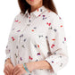 Blusa feminina Charter Club de linho com estampa náutica, branca, tamanho extragrande