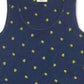 Blusa feminina estilo lenço com bainha limão, azul marinho, tamanho médio