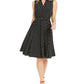 Vestido-camisa feminino com estampa de bolinhas e cinto, preto, tamanho 16
