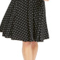 Vestido-camisa feminino com estampa de bolinhas e cinto, preto, tamanho 16