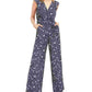 Macacão feminino com cinto estampado Charter Club azul tamanho 10