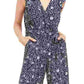 Macacão feminino com cinto estampado Charter Club azul tamanho 10