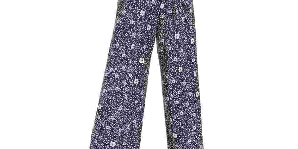 Macacão feminino com cinto estampado Charter Club azul tamanho 10