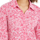 Blusa feminina estampada com botões frontais Charter Club, rosa, tamanho extragrande