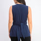 Blusa feminina Charter Club sem mangas com amarração frontal, turquesa/azul, tamanho grande