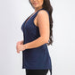 Blusa feminina Charter Club sem mangas com amarração frontal, turquesa/azul, tamanho grande