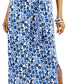 Vestido justo feminino Charter Club, pequeno, floral, com amarração na cintura, azul, tamanho pequeno