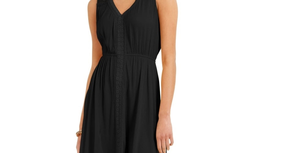 Vestido feminino estilo &amp; co com bainha de lenço, preto, tamanho pequeno