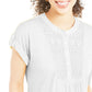 Top texturizado de crochê feminino Style &amp; Co, branco, tamanho pequeno