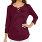 Camiseta feminina Karen Scott de algodão com cadarço, vermelha, tamanho pequeno