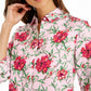 Camisa feminina Charter Club com estampa de linho misto e mangas curtas, rosa escuro, tamanho extra pequeno