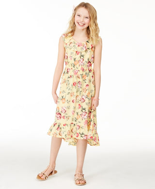 Vestido estampado floral Charter Club Big Girls Mommy &amp; Me, amarelo, tamanho médio