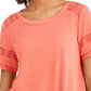 Top de renda com detalhes estilo &amp; co feminino laranja tamanho pequeno