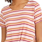 Blusa listrada com frente torcida feminina Style &amp; Co, vermelha, tamanho X-Large