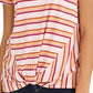 Blusa listrada com frente torcida feminina Style &amp; Co, vermelha, tamanho X-Large