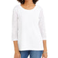 Blusa feminina de algodão com mangas ilhós Style &amp; Co, branca, tamanho médio